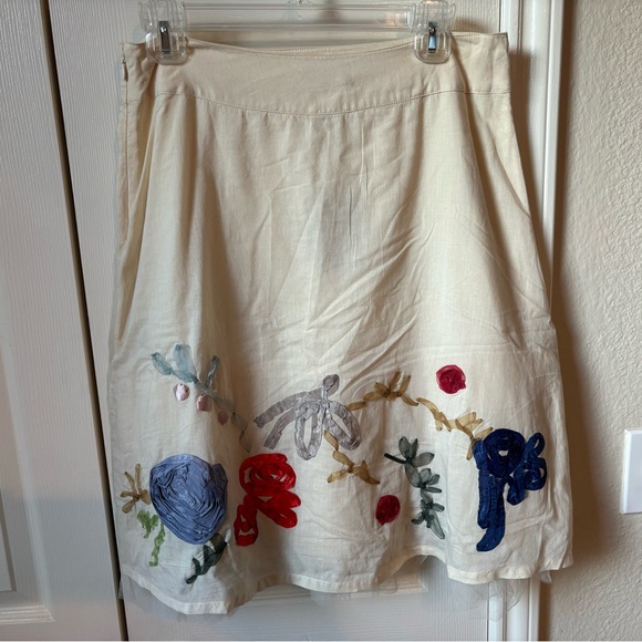 Anthropologie retro fit & flare, embroidered skirt w/ tulle petit coat attached. - Picture 3 of 9